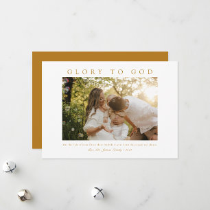 Minimal Christian Glory to God Photo Holiday Card
