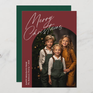 Minimal christmas arch photo holiday card