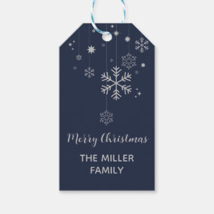 Minimal Christmas design with snowflakes Gift Tags