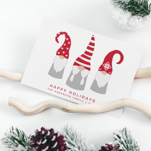 Minimal Christmas Gnomes Holiday Card