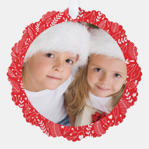 Minimal Christmas Merry and Bright Simple Photo  Tree Decoration Card