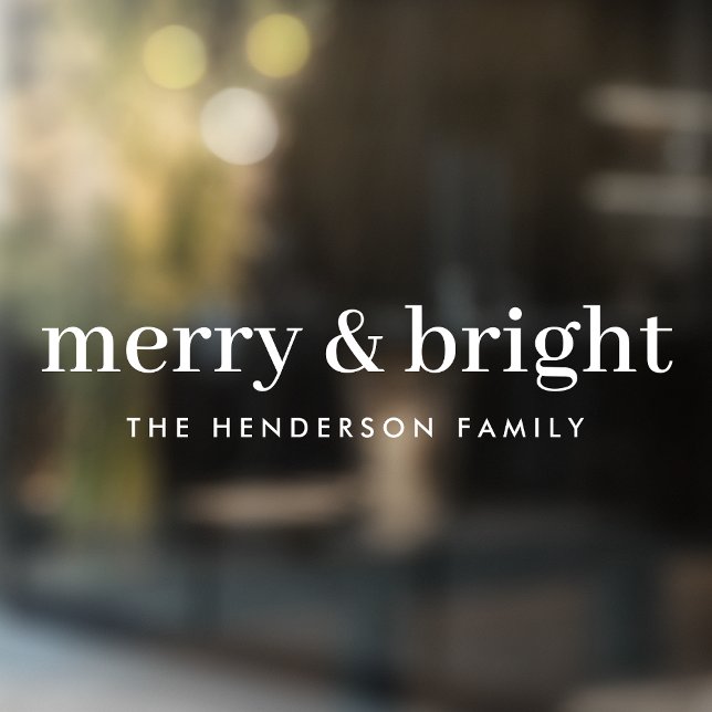 Minimal Christmas | Merry and Bright Simple White Window Cling (Creator Uploaded)