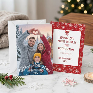 Minimal Christmas Modern Custom Photo Typography Holiday Card