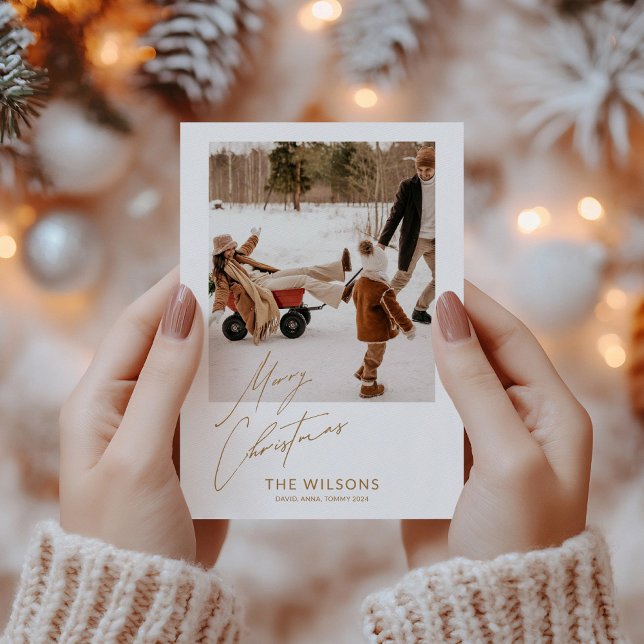 Minimal Christmas Modern Family Photo Holiday Card (Creator Uploaded)