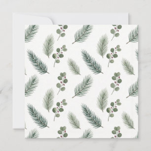 Minimal Christmas Pine Pattern, Scandi Style Card