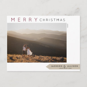 Minimal Christmas   Pine Tree and Photo Card