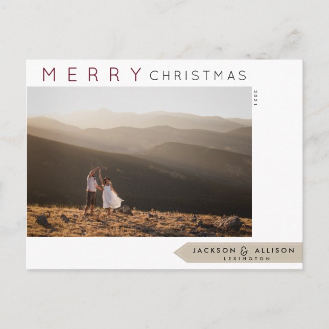 Minimal Christmas | Pine Tree and Photo Card (Front)