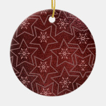 Minimal Christmas Snowflakes and Stars Maroon