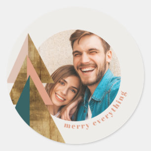 Minimal Christmas Tree Classic Round Sticker