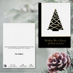 Minimal Christmas Tree Foil Business Holiday Card