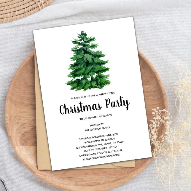 Minimal Christmas Tree Invitation (Tree Christmas Invitations)