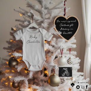 Minimal Christmas tree pregnancy announcement