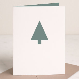Minimal Christmas Tree Sage Green Clean Simple Holiday Card