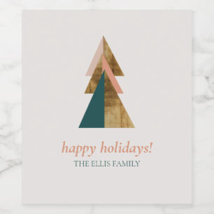 Minimal Christmas Tree Wine Label