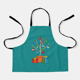 Minimal Christmas Tree with Presents Apron
