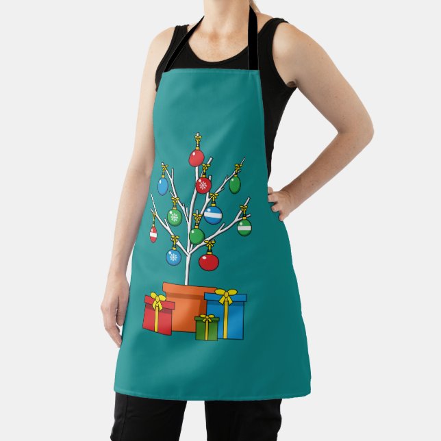 Minimal Christmas Tree with Presents Apron (Insitu)