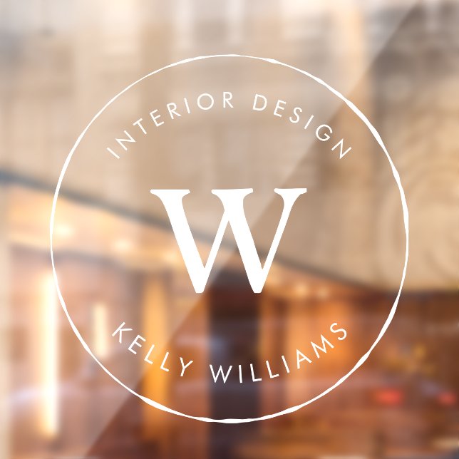 Minimal Circle Business Monogram Branding Window Cling (Sheet 2)