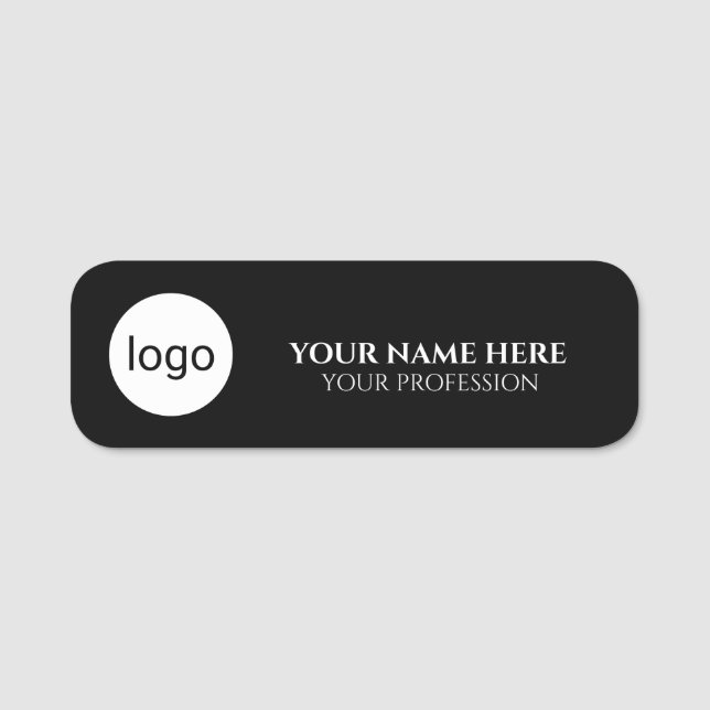 Minimal Circle Logo Emblem custom logo name Tag (Front)