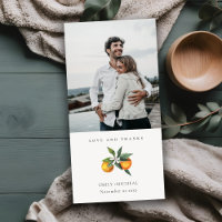 Minimal Citrus Orange Boho Botanical Wedding Photo