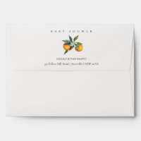Minimal Citrus Orange Botanical Boho Baby Shower