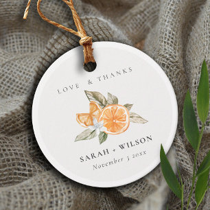 Minimal Citrus Orange Botanical Boho Wedding Favour Tags