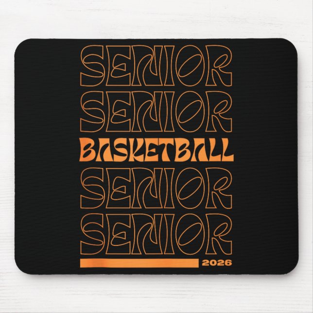 Minimal Class 2026 Basketball Senior Night Mouse Mat (Front)