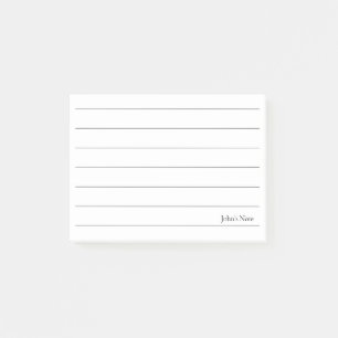 Minimal Classic Abstract Writing Lines Custom Name Post-it Notes