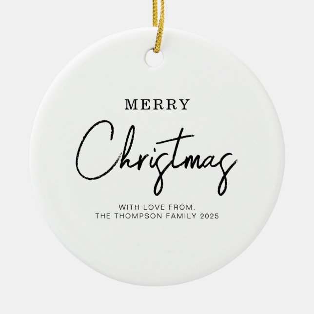 Minimal Classic Christmas Holiday Ceramic Tree Decoration (Front)