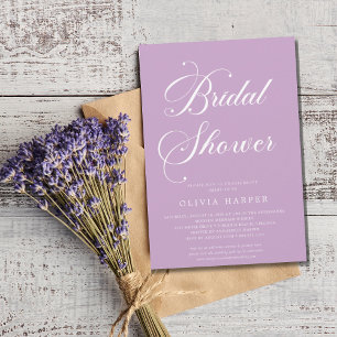 Minimal Classic Lavender Lilac Script Invitation