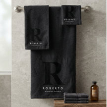 Minimal Classic Modern Black Monogram