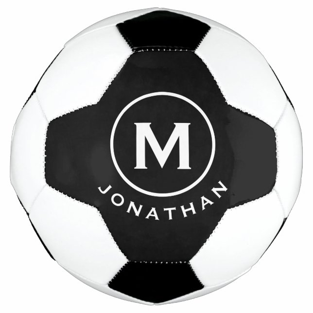 Minimal Classic Monogram Black White Football (Front)