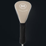 Minimal Classic Monogram Name Golf Head Cover<br><div class="desc">Modern Monogrammed Classic Golf Head Covers Minimalist Monogram Initial Name Beige White. Perfect as father's day gifts for dad,  gifts for grandfather,  husband and more.</div>