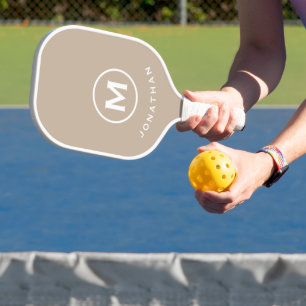 Minimal Classic Monogram Name Pickleball Paddle