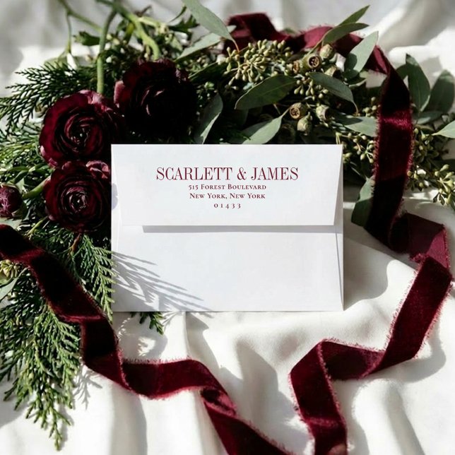 Minimal Classic Monogram Return Address Wedding Envelope (Creator Uploaded)