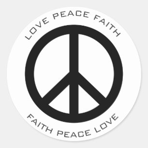 Minimal Classic Peace Love Faith Social Justice Classic Round Sticker