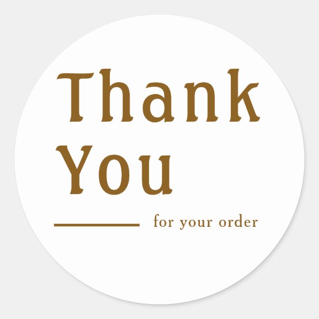 Minimal Classic Personalized Round Thank You Gift  Classic Round Sticker (Front)