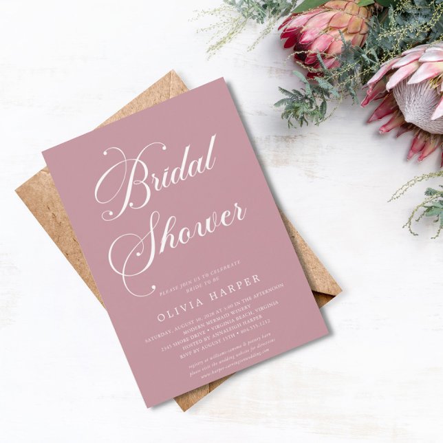 Minimal Classic Rose Gold  Script  Invitation (Creator Uploaded)