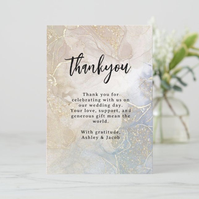 Minimal Classical Wedding Thank You Card (Standing Front)