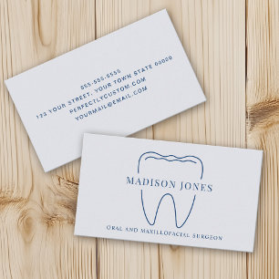Minimal Classy Blue Dentist logo Modern Business Card