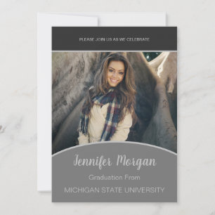 Minimal Classy Photo Graduation Invitation