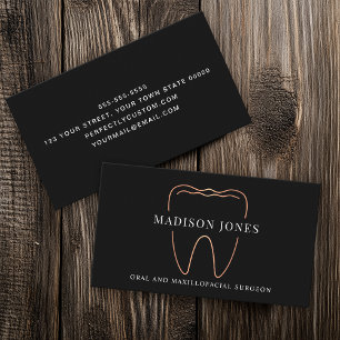 Minimal Classy Rose Gold Dentist logo Modern  Business Card