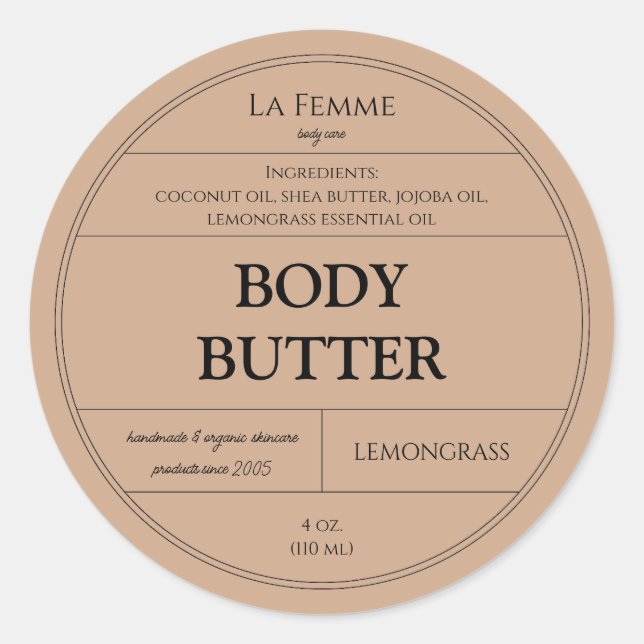 Minimal Clay Cosmetic Skincare Product Label (Front)