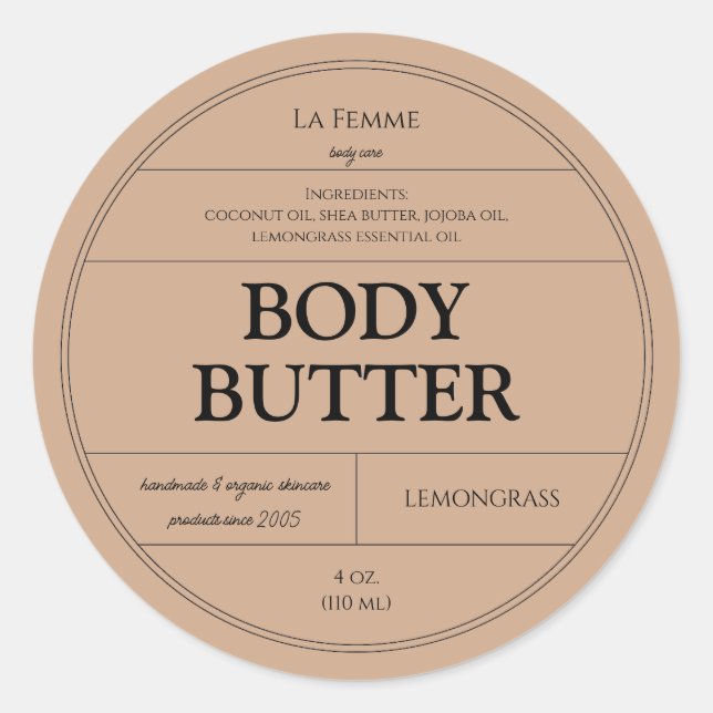 Minimal Clay Cosmetic Skincare Product Label (Front)
