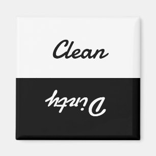 Minimal Clean Dirty Dishwasher Sign Magnet