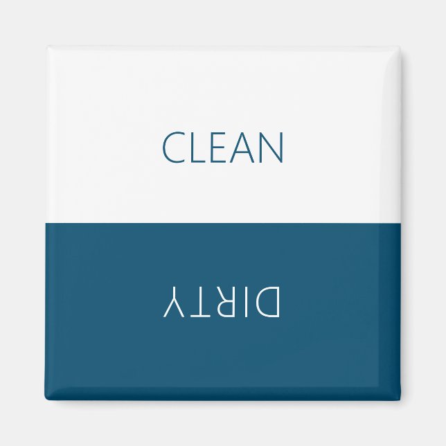 Minimal Clean Dirty Dishwasher Sign Magnet (Front)