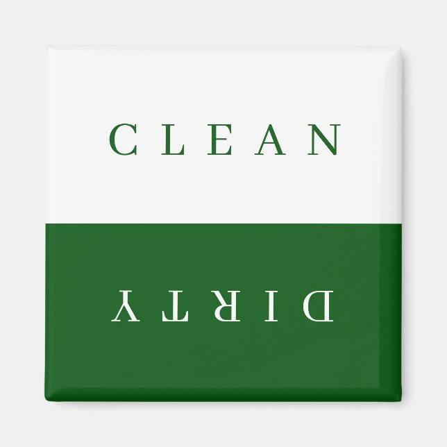 Minimal Clean Dirty Dishwasher Sign Magnet (Front)