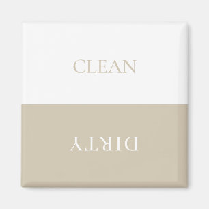 Minimal Clean Dirty Dishwasher Sign Magnet