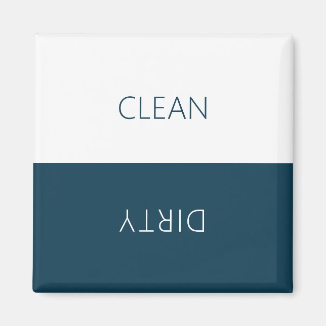 Minimal Clean Dirty Dishwasher Sign Magnet  (Front)