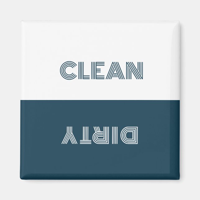 Minimal Clean Dirty Dishwasher Sign Magnet (Front)