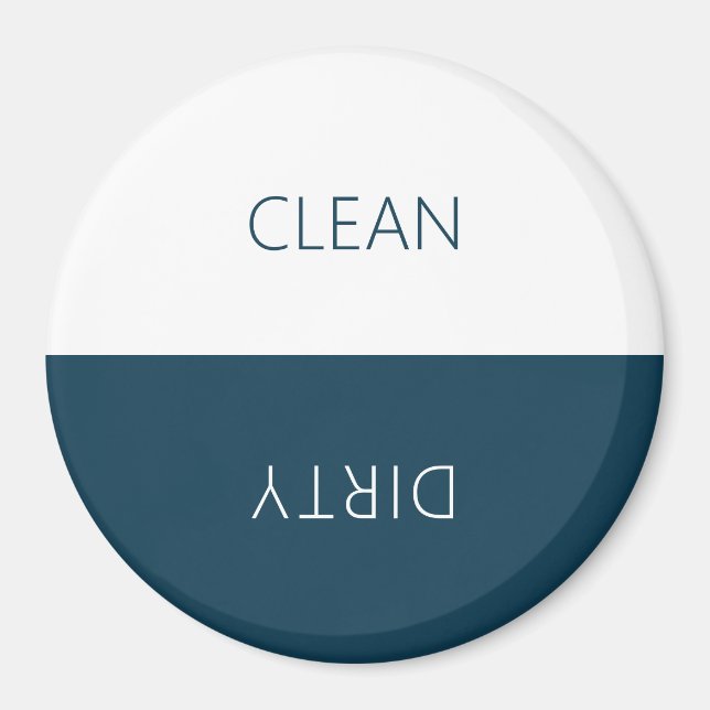 Minimal Clean Dirty Dishwasher Sign Magnet  (Front)